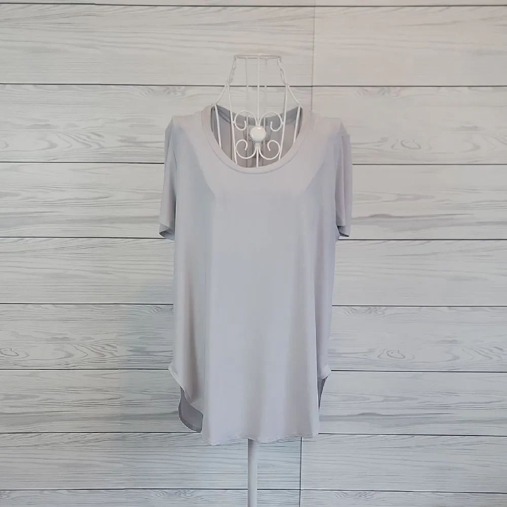 Joseph Ribkoff Light Gray Short Sleeve Top Womens Size 14